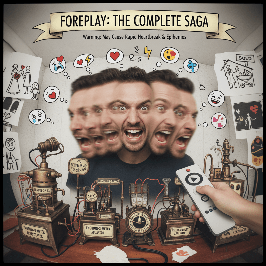 boyfriend experiencing entire emotional spectrum during foreplay