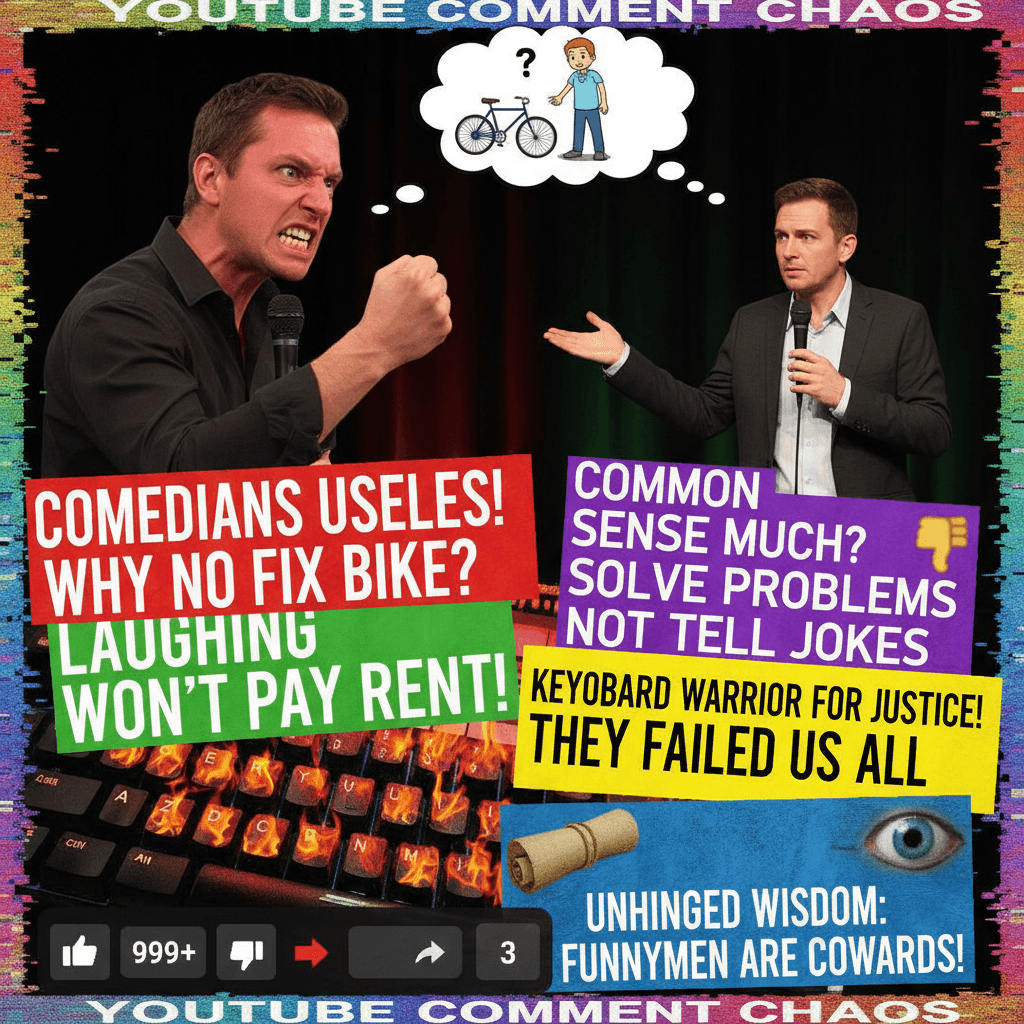 guy mad at comedians for not solving stranger's problem