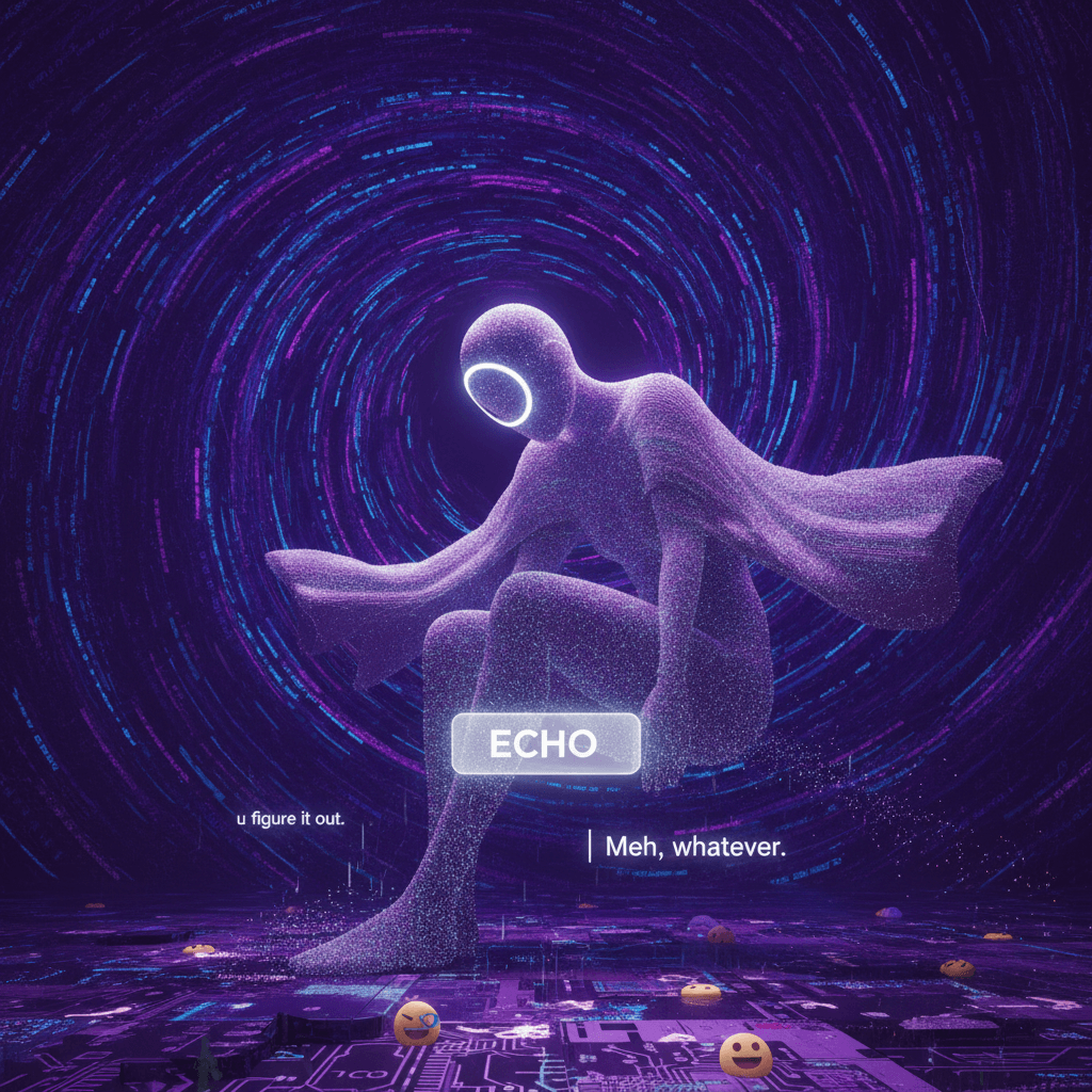 the digital equivalent of shrugging into the void