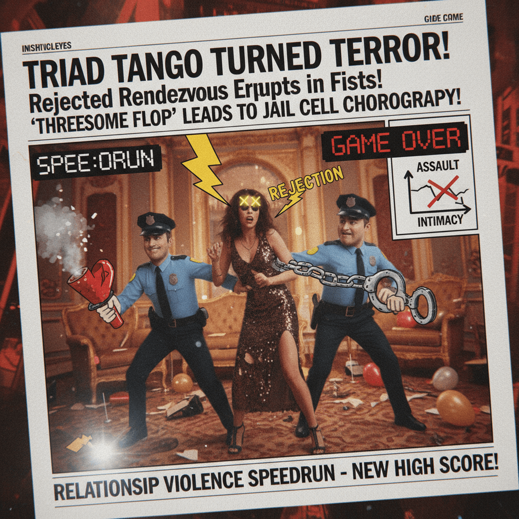 she wanted a party of three, got arrested for assault instead