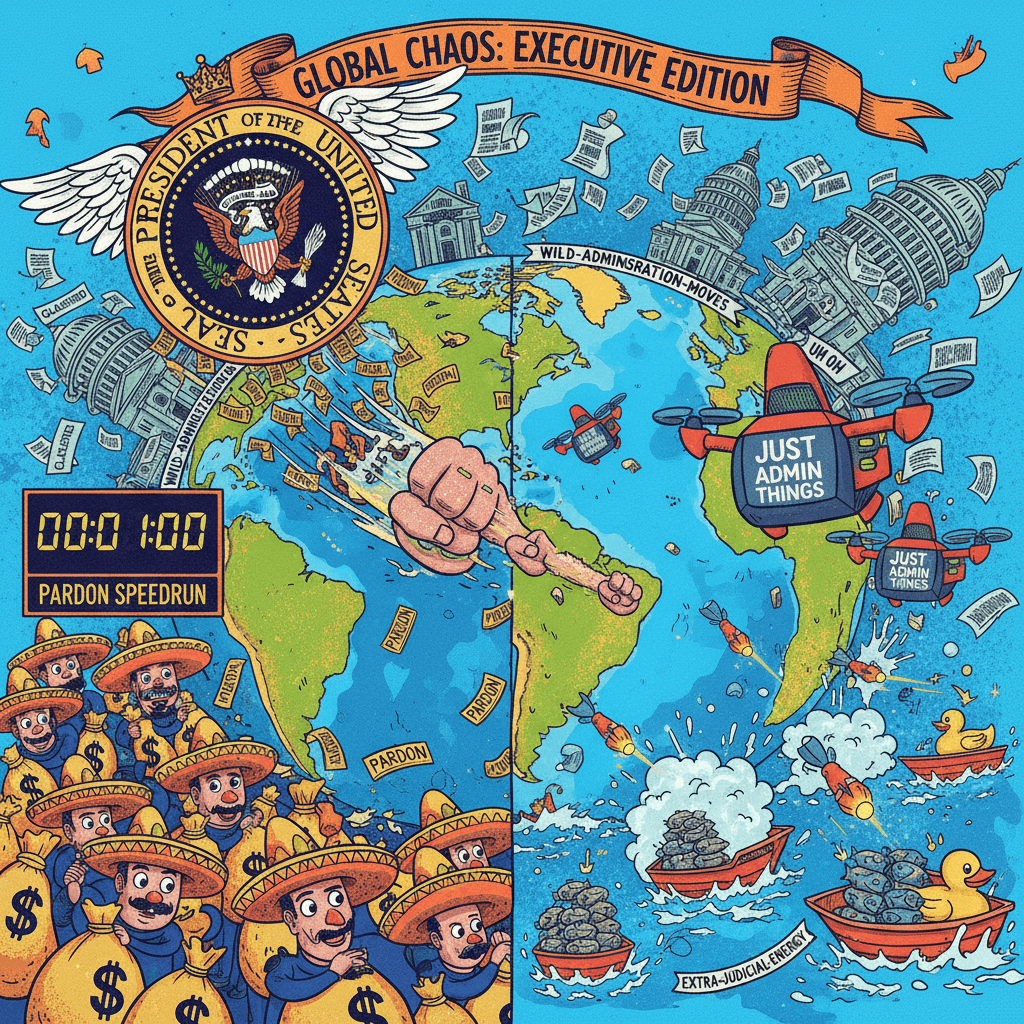 pardoning narcos while drone-striking boats, just admin things