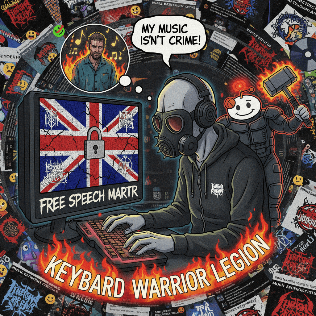 NSBM collector fears UK jailed man proves thought crimes are real, very normal take