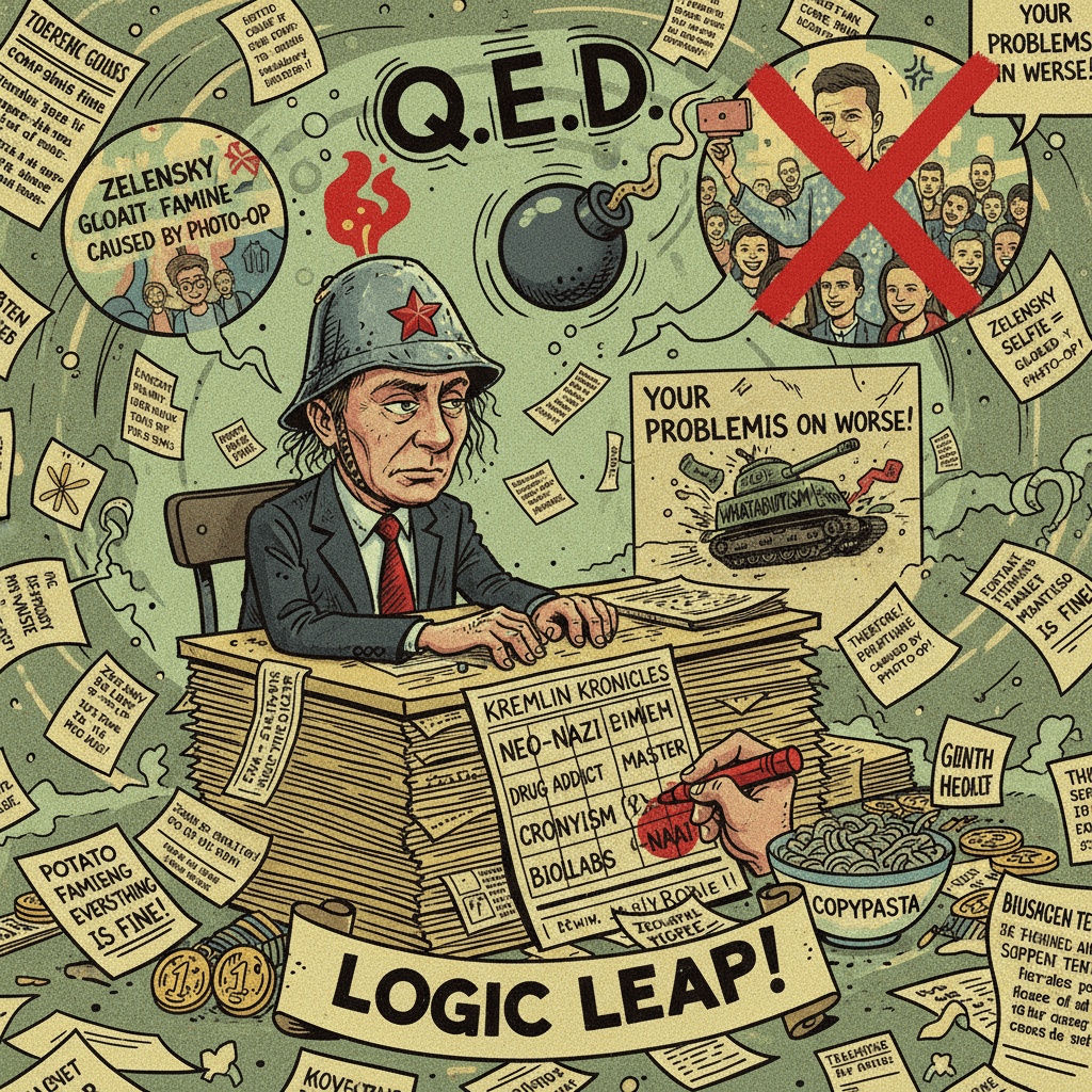 Zelensky photo op bad, therefore everything is justified, QED