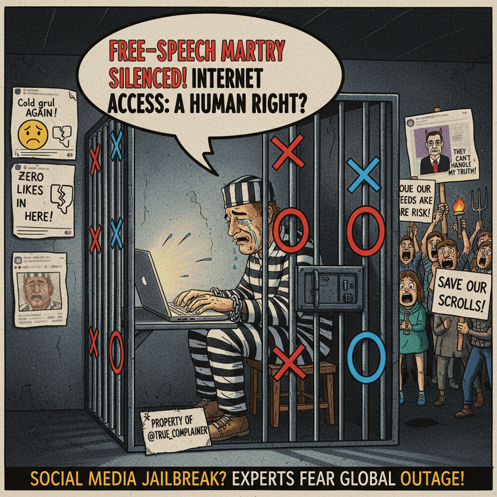 Jailed for posts, still complaining online—peak irony