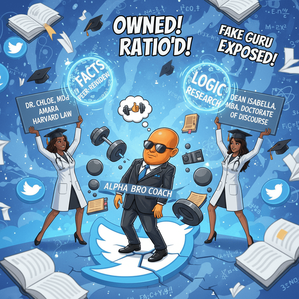 Life coach gets ratio'd by women with actual credentials