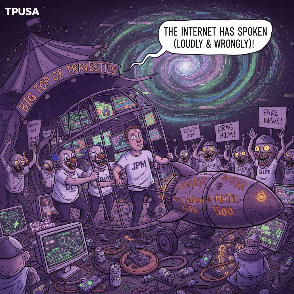 JP Morgan bad, TPUSA worse, kidnapping allegations go brrr