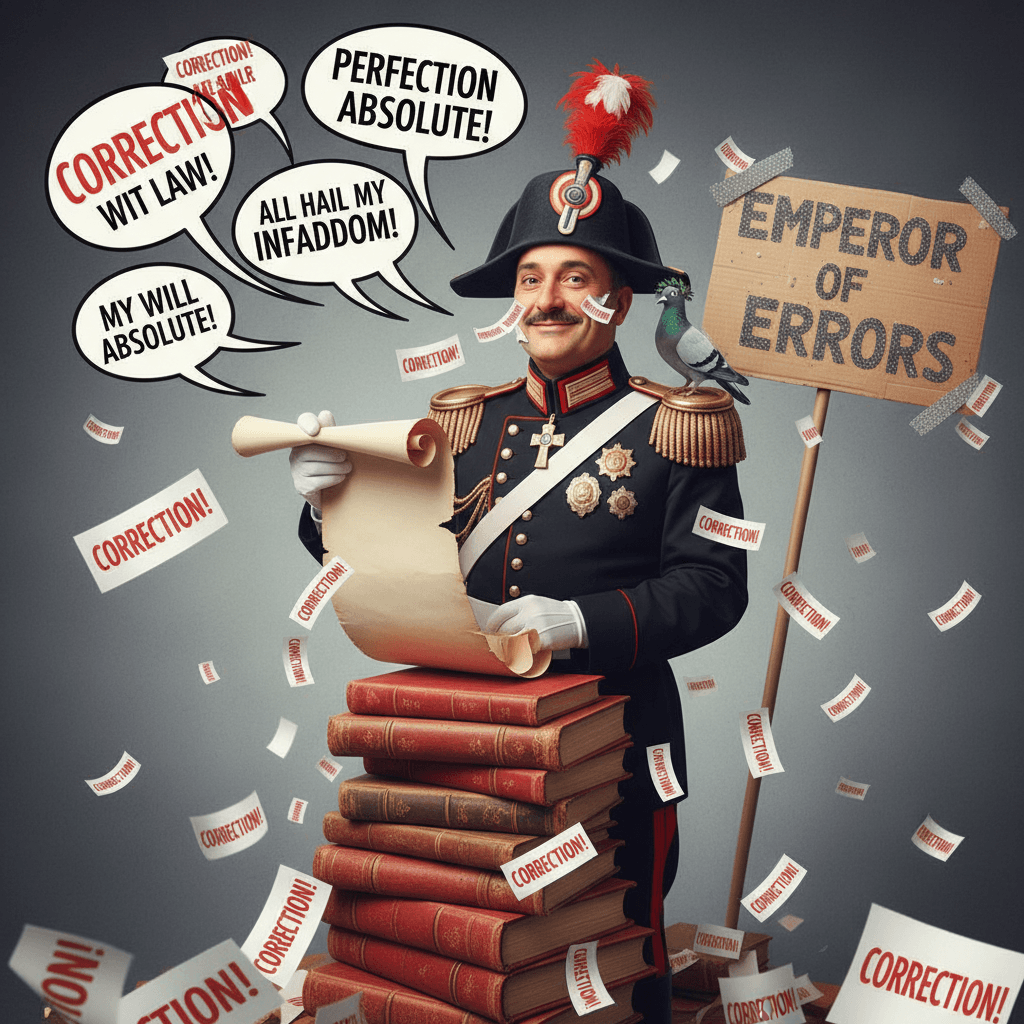 accidentally quoted mussolini while complaining about corrections