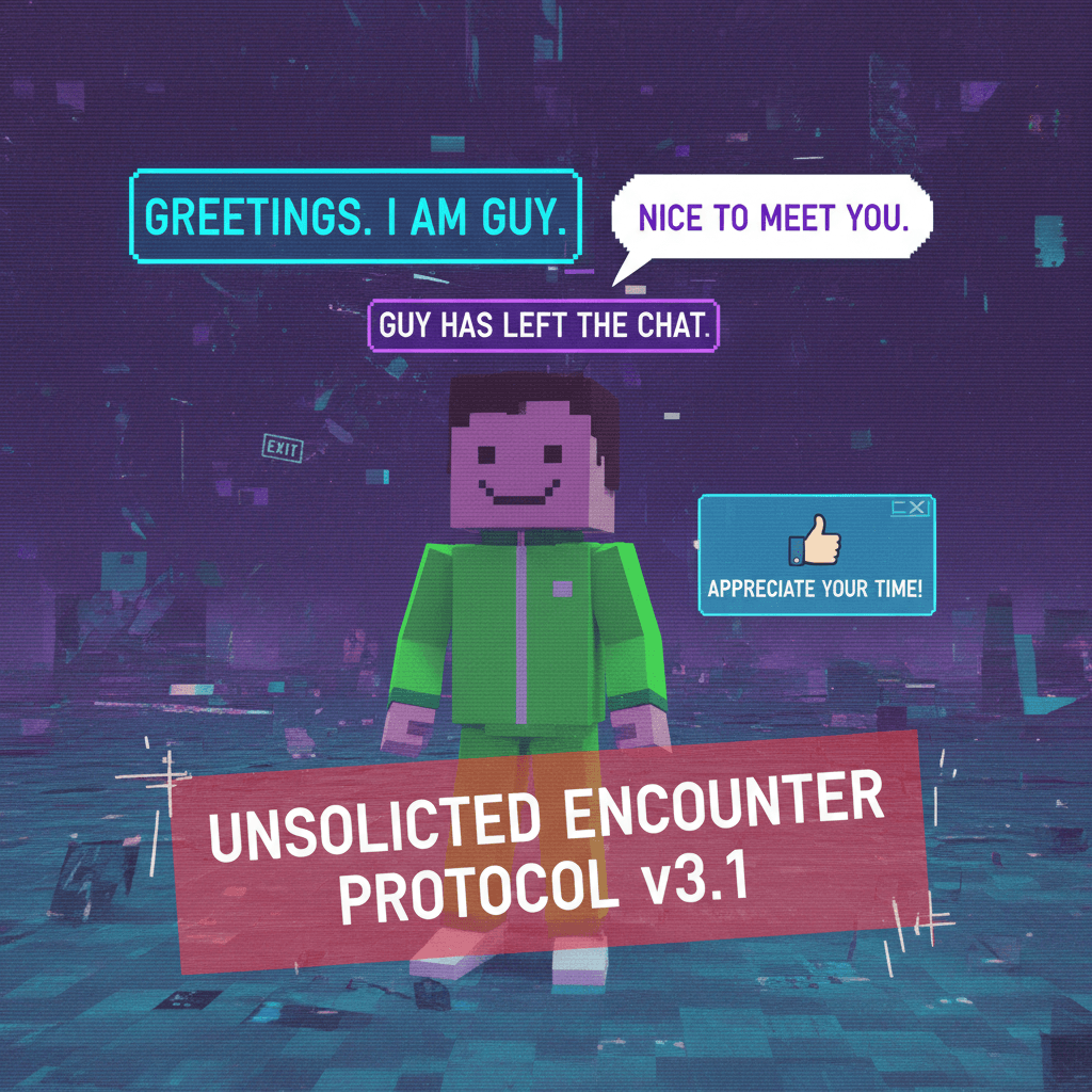 guy just vibes, says his name, leaves. the interaction nobody asked for