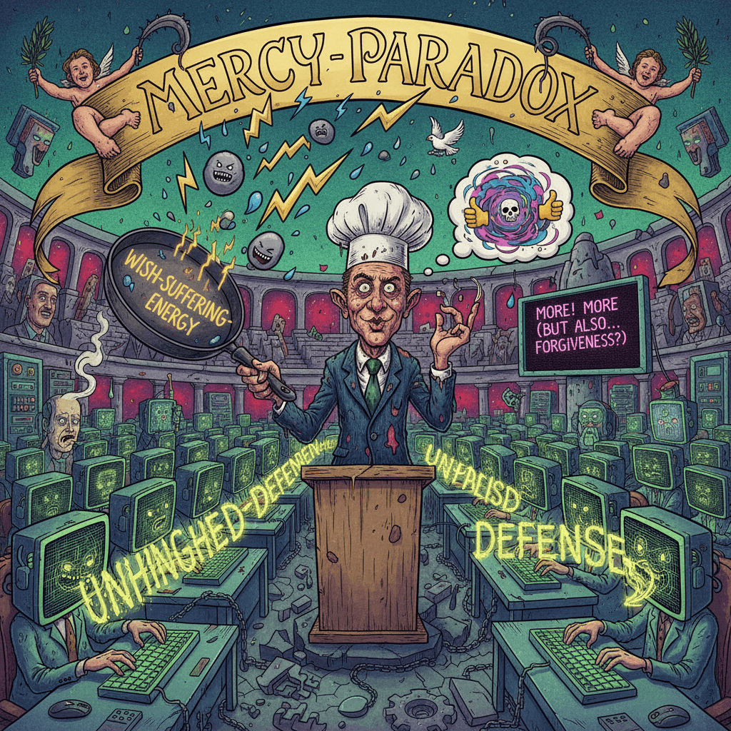 Host wants MORE suffering while praising mercy (the cognitive dissonance is *chef's kiss*)