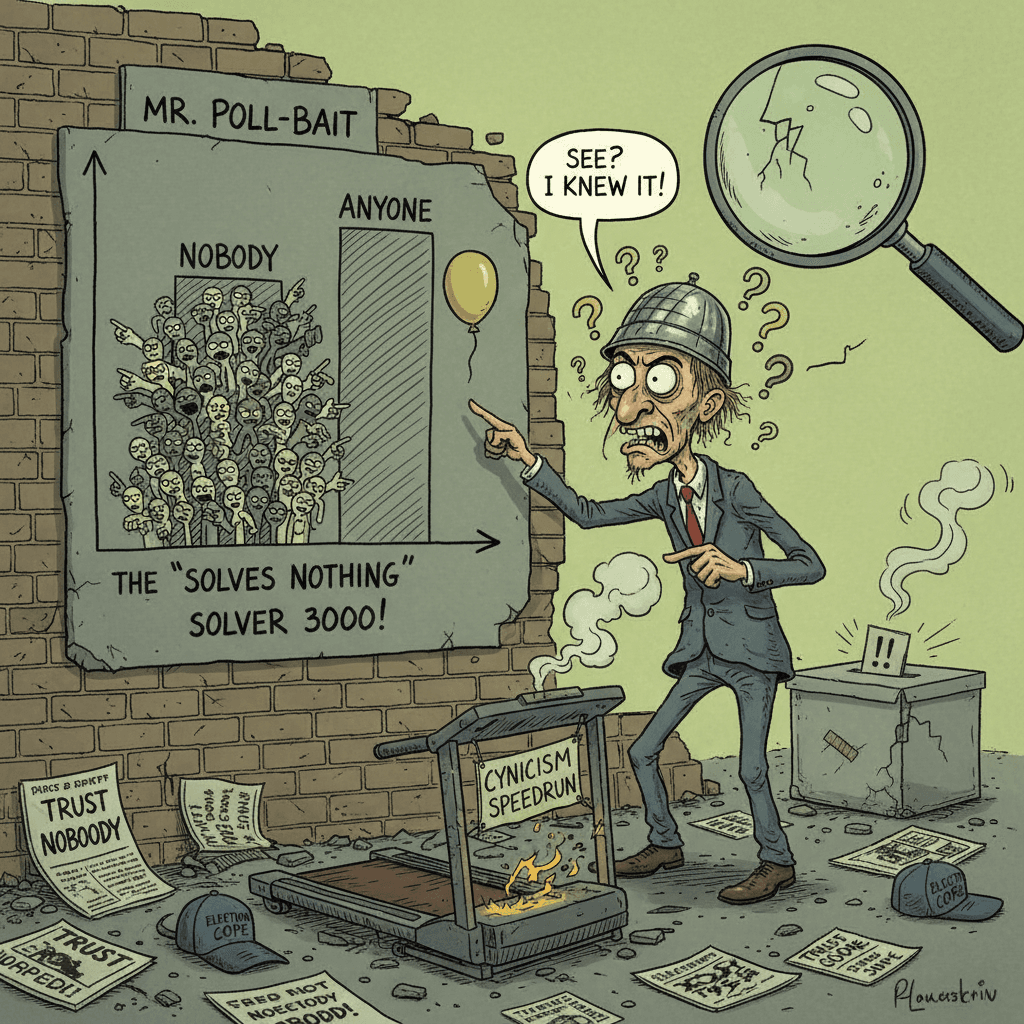 Nobody trusts anyone: the poll that solves nothing