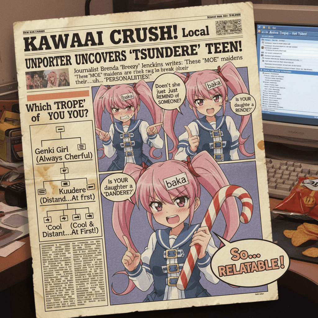 Local newspaper discovers anime girl trope, thinks it's personality