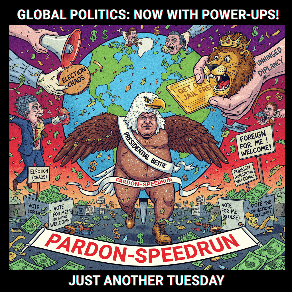 convicted drug lord gets redemption arc via presidential pardon, very normal