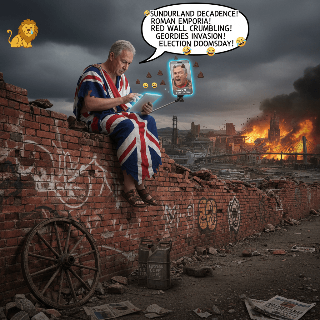 Farage shitposts about Sunderland like it's the fall of Rome