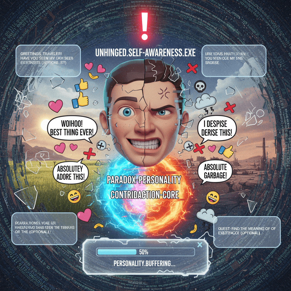 SchrΓΆdinger's fun: simultaneously loves and hates everything, personality buffering