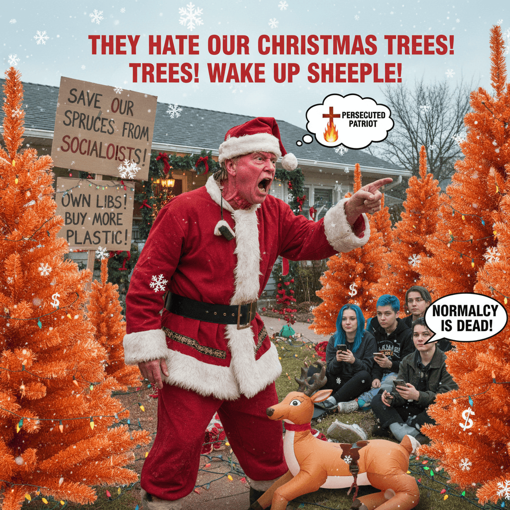 Screaming about trees to own the libs (very normal)