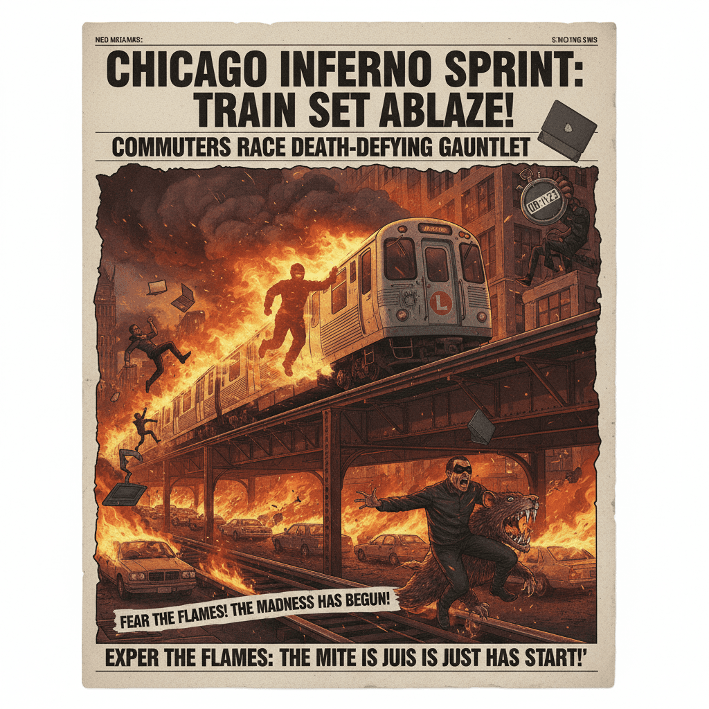Chicago commute speedrun: fire edition