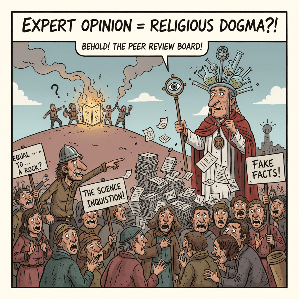 Equating peer review to theocracy, a totally normal thing to say